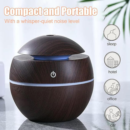 Wood Grain Humidifier, Portable Mini Humidifier Compact Portable 5V 2W USB - Image 5