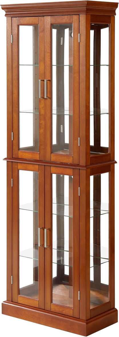 Lighted Wooden Display Curio Cabinet, Cabinet by Unknown