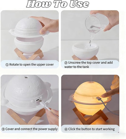 Mini Humidifier, Moon Lamp Desktop Humidifier - Image 4