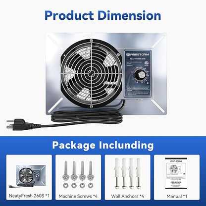 Abestorm 260CFM Crawl Space Ventilation Fan, IP-55 Rated Commercial Stainless - Image 7