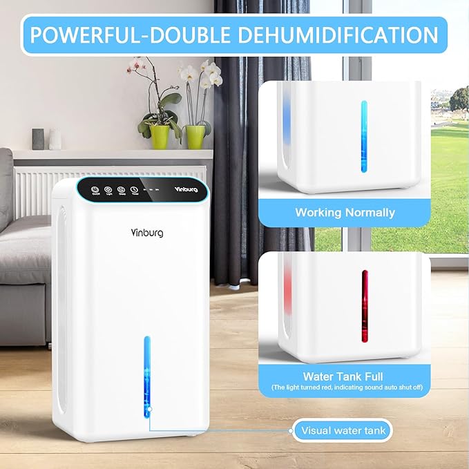 Dehumidifiers for Home 85 OZ Water Tank 800 sq. ft. Dehumidifier for Basement - Image 5