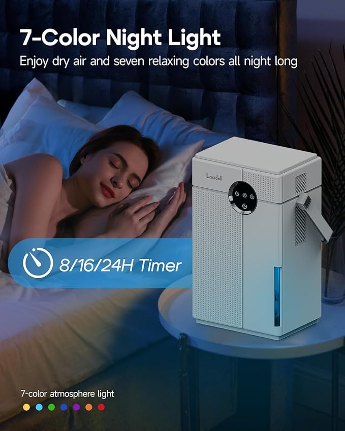 Small Dehumidifier with Drain Hose, 118oz Portable Dehumidifier - Image 7