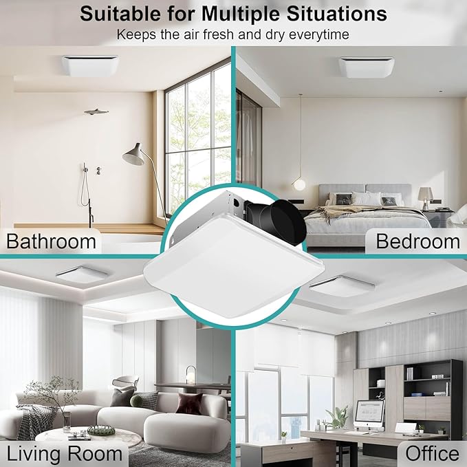 Bathroom Exhaust Fan Ceiling Mount 110CFM, Quiet Ventilation Fan 1.5 Sones - Image 5