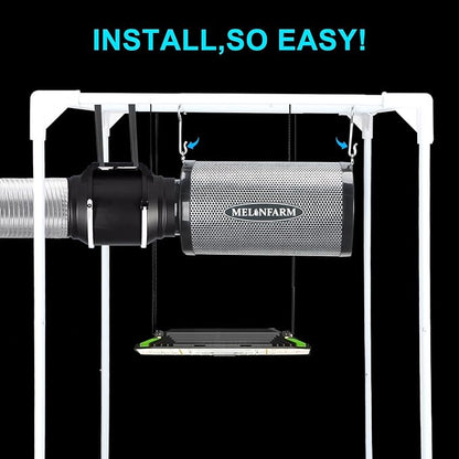 MELONFARM Air Filtration Kit 4", Built-in 14cm Fan Low Nois Carbon Filter - Image 7