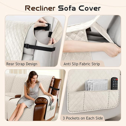 Arfntevss Waterproof Recliner Sectional Couch Covers - Image 4