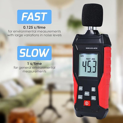 Noise Decibel Meter Portable Sound Level Meter SPL Meter 30 to 130dBA Range - Image 4