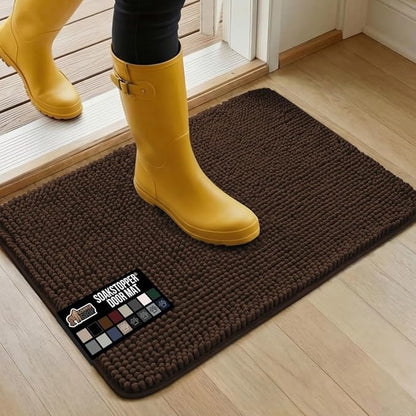 GORILLA GRIP SOAKSTOPPER Dog Door Mat, 30x20 Machine Washable Rug Absorbent by GorillaGrip