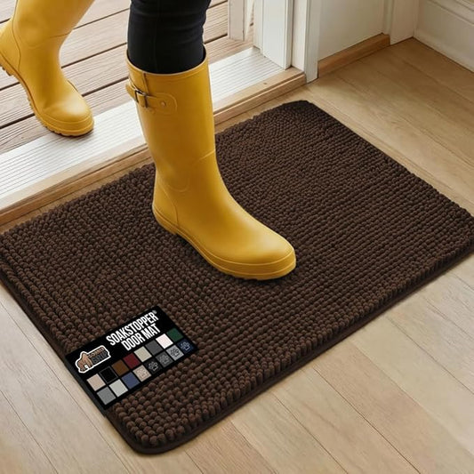 GORILLA GRIP SOAKSTOPPER Dog Door Mat, Machine Washable Rug Absorbent Doormat by GorillaGrip
