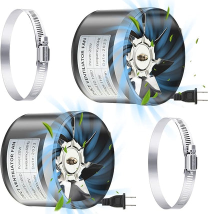 Dreyoo 2 Pack 4 Inch Inline Duct Fans - Image 7