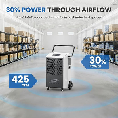 Commercial Dehumidifier with Pump, 260 Pints Industrial Dehumidifier - Image 4