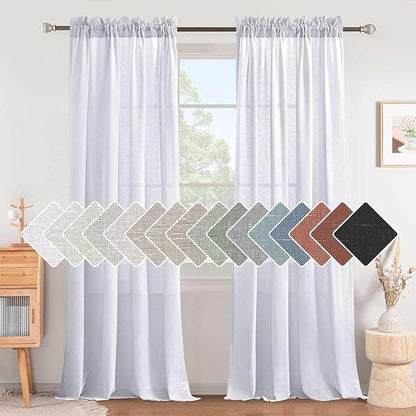H.VERSAILTEX Linen Curtains Elegant Natural Linen Blended Curtains Energy by HVERSAILTEX