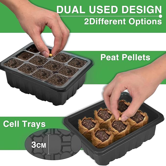 YAUNGEL Seed Starter Tray with Grow Light, 4 Pack Seed Starter Kit with Timing - Image 5