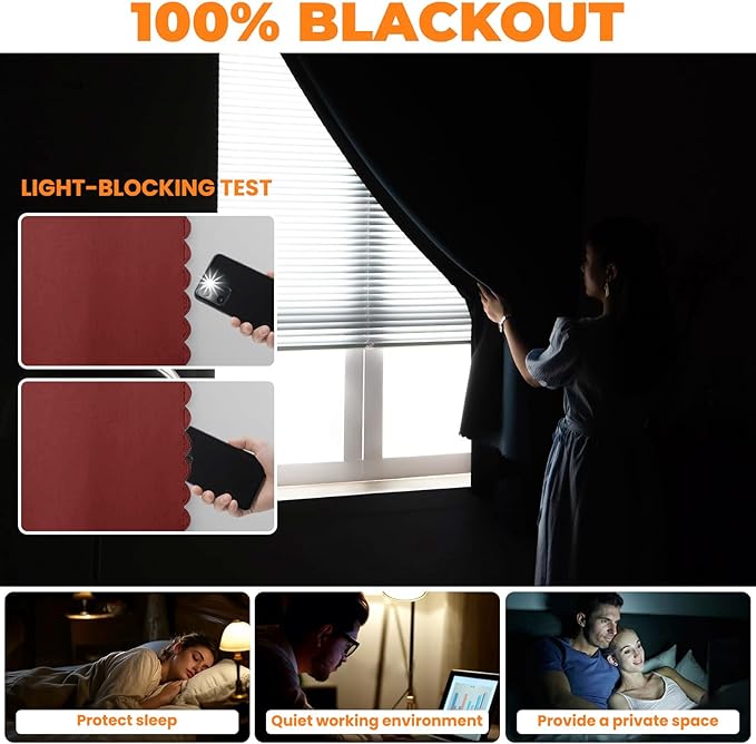 Adhesive Curtain 100% Blackout No-Drill Easy Install - Image 3