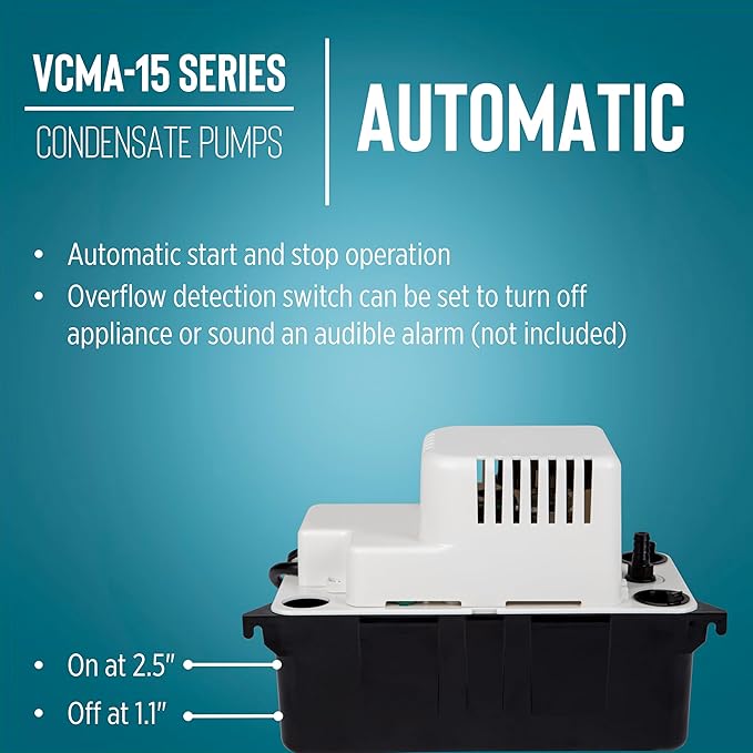 Little Giant VCMA-15ULS 115 Volt, 65 GPH, 1/50 HP Automatic Condensate Removal - Image 5