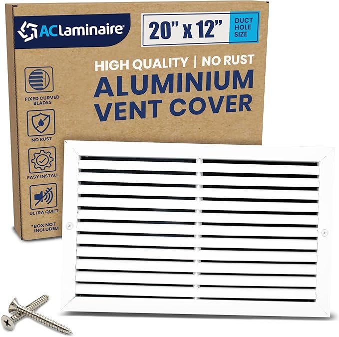 20x12 Inch Air Return Vent Cover Decorative – Premium Aluminum AC Vent Cover by LAMINAIRE