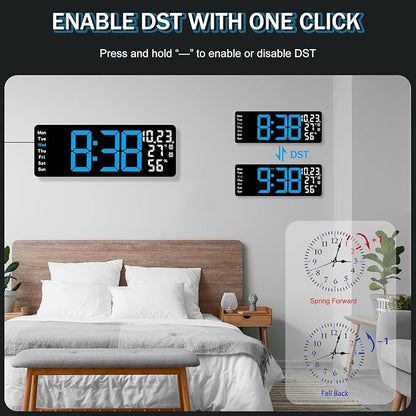 JoFomp 17.3" Large Digital Wall Clock, LED Digital Clock Large Display - Image 7