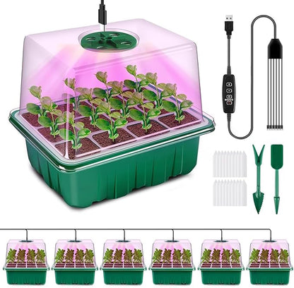 YAUNGEL Seed Starter Tray with Grow Light, 6 Pack Seed Starter Kit with Timing by YAUNGEL