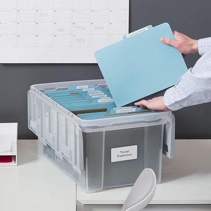 STAPLES Hanging File Folder Box, Storage Bin Organizer, Wing Lid, Letter Size - Image 6