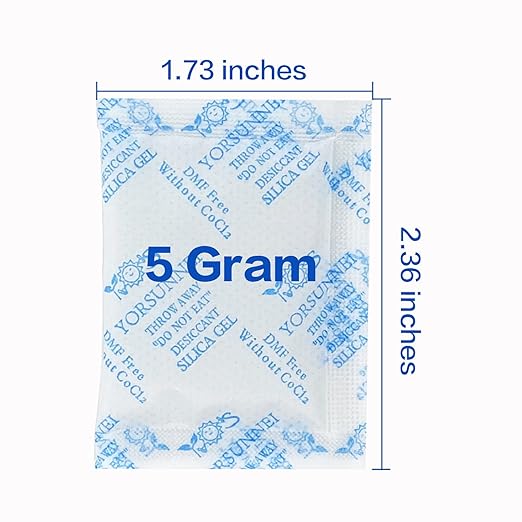 Silica Gel Packets, 5 Gram Desiccants Packs, Moisture Absorbers, Food Grade - Image 2