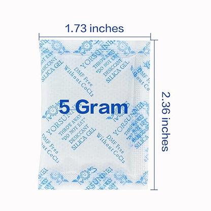 Silica Gel Packets, 5 Gram Desiccants Packs, Moisture Absorbers, Food Grade - Image 2