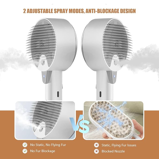 Cloud Care Cat Brush for Indoor Cat Steam Brush for Shedding Spritz Defur Comb - Image 4