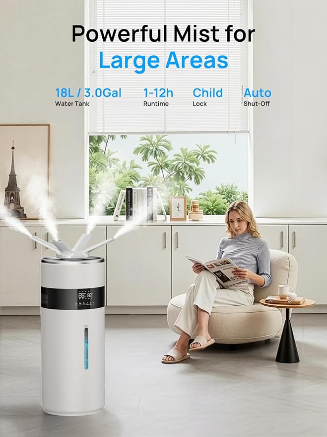 Humidifiers for Bedroom Large Room Home, 3Gal Water Tank - Image 6