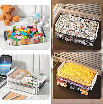 2 Pcs Plastic Portable Project Case, Scrapbooks, Art Supplies - Image 3