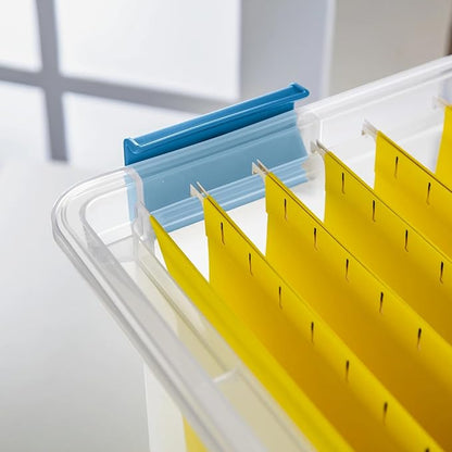 32 Quart Gasket Box, Weather-Resistant Clear File Storage Bin - Image 9