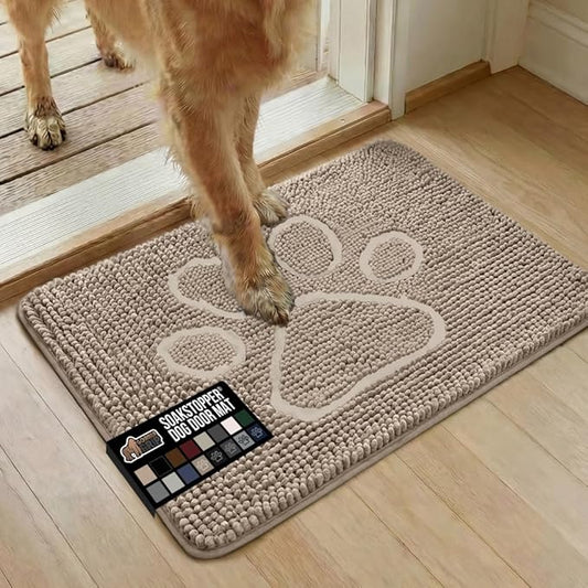 GORILLA GRIP SOAKSTOPPER Dog Door Mat, 30x20 Machine Washable Rug Absorbent by GorillaGrip