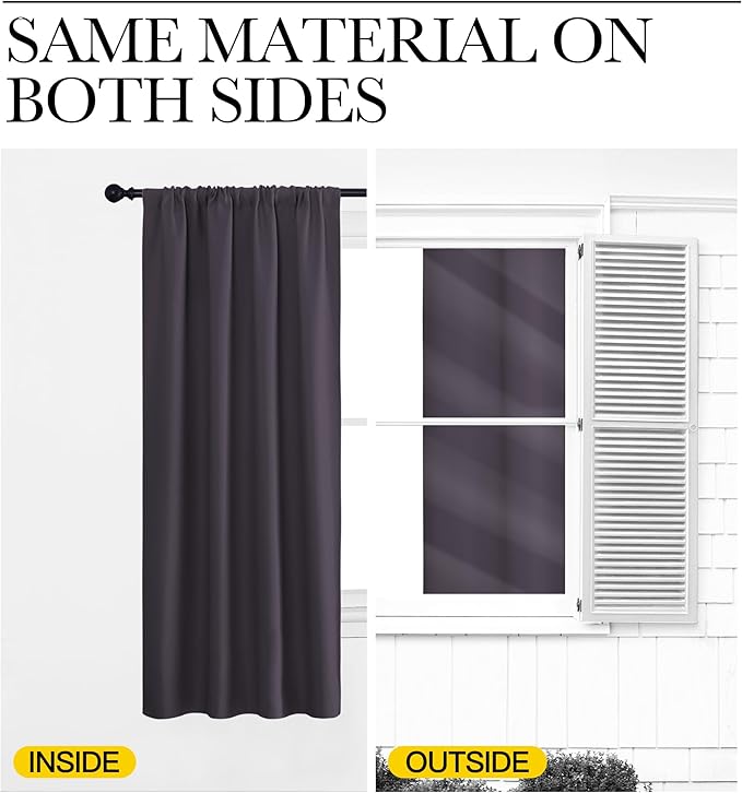NICETOWN Kitchen Curtains, Short Blackout Drapes, Thermal Insulated Blackout - Image 5