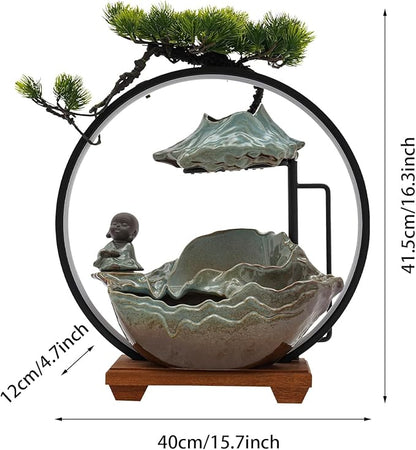 16In Bonsai Tree Statue Water Fountains Indoor Tabletop Waterfall Humidifier - Image 3