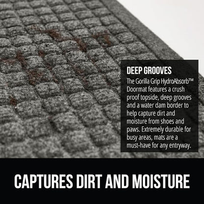 GORILLA GRIP Front Door Mat, Indoor Outdoor Ultra Absorbent HydroAbsorb Doormat - Image 4