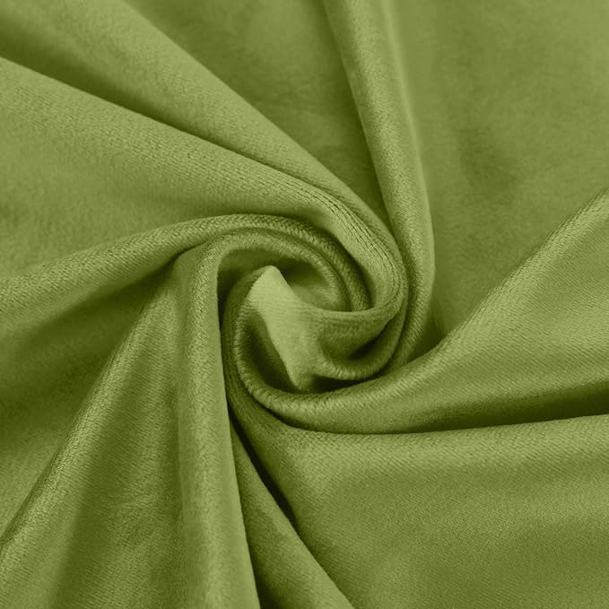 ChadMade Blackout Lined Premium Velvet Curtain Green 50Wx108L Inch, Eyelet - Image 6