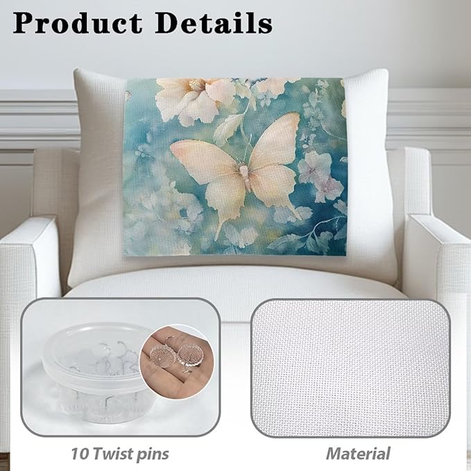 Butterfly Flower Headrest Cover Sofa Headrest Protective Covers Anti-Fade Couch - Image 5