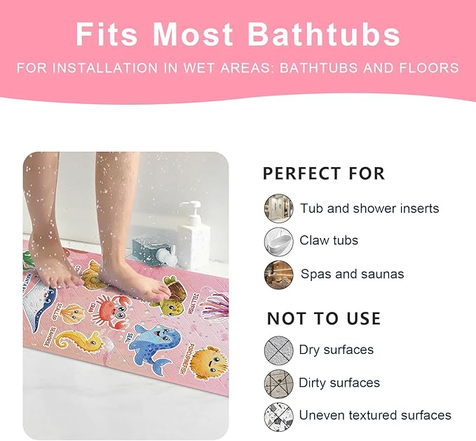 XIYUNTE Baby Bath Mat for Tub Non Slip Kids Bath Mat - Image 6