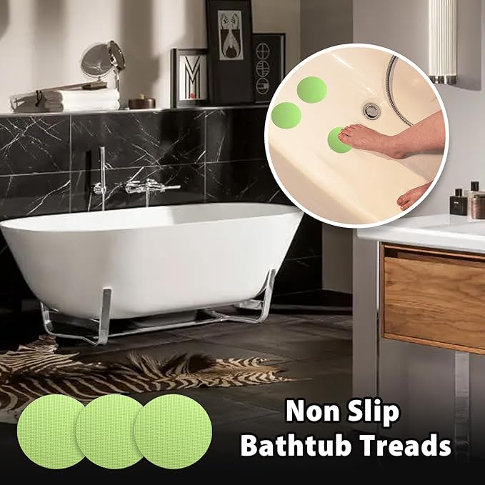 24 PCS Bathtub Non Slip Stickers Green Adhesive Decals Round Shape Anti Slip - Image 4