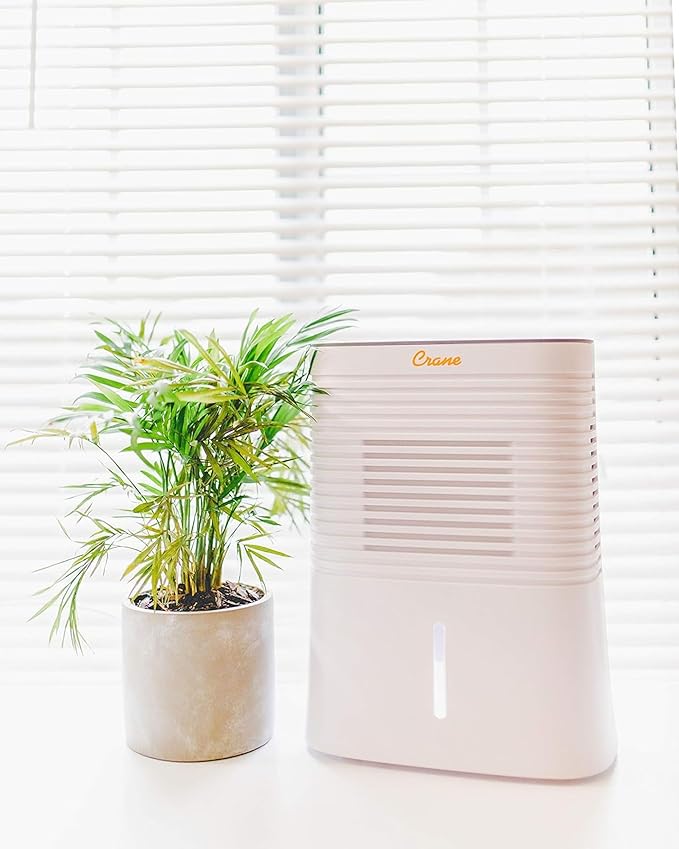 Crane Compact Dehumidifier for 300 Sq Ft Rooms, 0.5 Gallon Tank, For Basements - Image 3