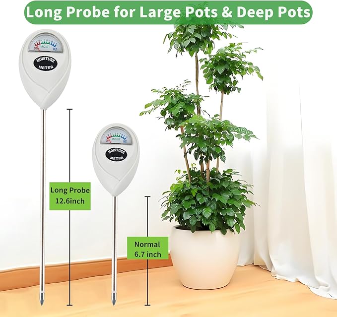 Soil Moisture Meter, 2 Pack Long Probe Soil Moisture Monitor - Image 2
