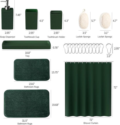 Green Bathroom Set, Dark Green Bathroom Accessories Set - Image 8