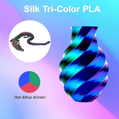 ERYONE Silk Tri Color PLA Filament 3D Printer 1.75mm +/- 0.03mm - Image 2