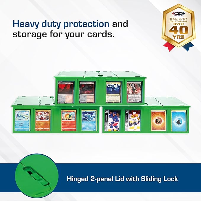 BCW Collectible Card Bin – Green | Holds 3200 Cards | Includes 4 Dividers | - Image 2