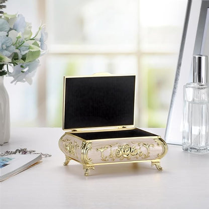 Hipiwe Vintage Jewelry Box Metal Trinket Chest Treasure Display Case - Image 6
