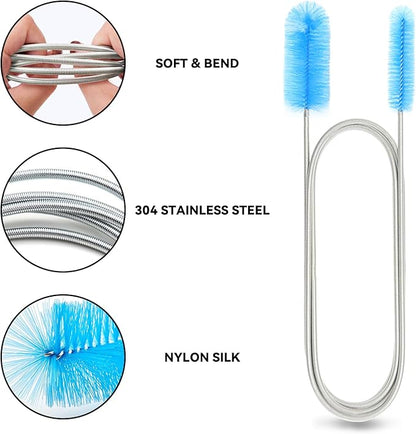 Flexible Drain Brush, 66 Inch Long Double Ended Hose Pipe and 58 Inch Tube - Image 3