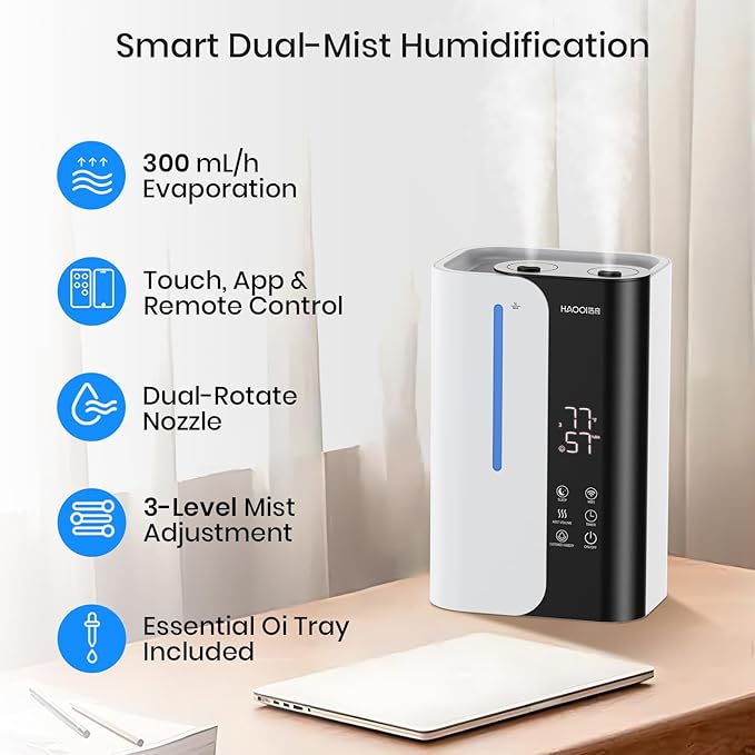 Cool Mist Humidifiers for Bedroom and Plants & Baby, Top Fill 5L Large Room - Image 3