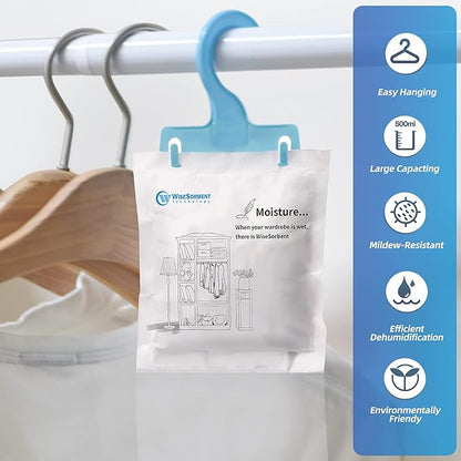 Moisture Absorber Refill Hanging Bags, 12 Pack – Calcium Chloride Dehumidifier - Image 6