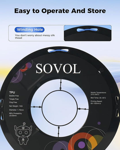 Sovol TPU Filament 1.75mm, 95A Soft TPU Flexible 3D Printer Filament - Image 6