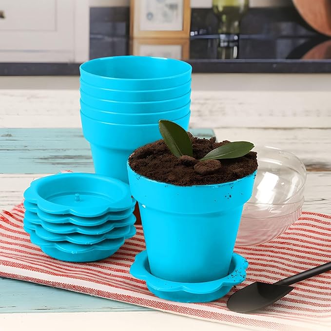 20 Pcs Nursery Pots with Humidity Dome, Cupcake Plant Nursery Pots with Bring A - Image 3