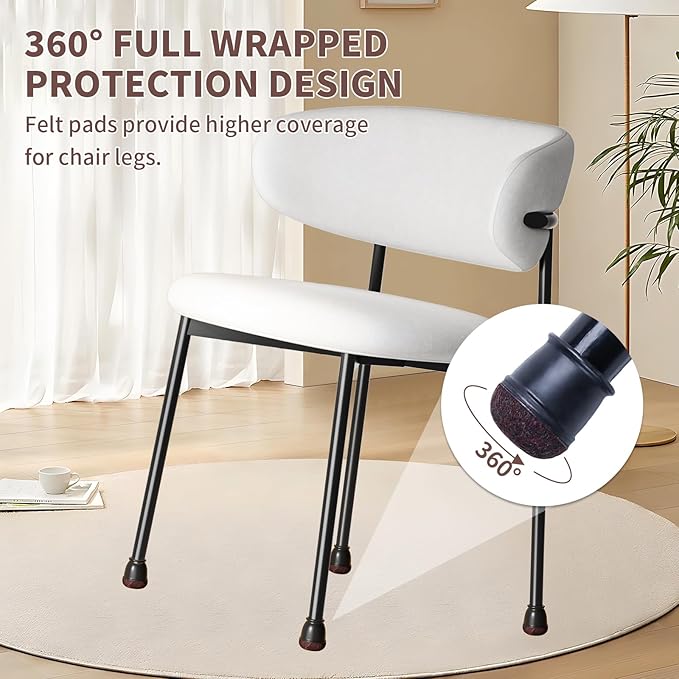 Ezprotekt 24 Pcs Extra Small Chair Leg Floor Protectors, Silicone Felt Chair - Image 5