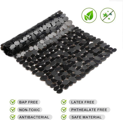 WELTRXE Non Slip Bathtub Mat 35 x 16 Inches Pebbles Shower Mats - Image 4