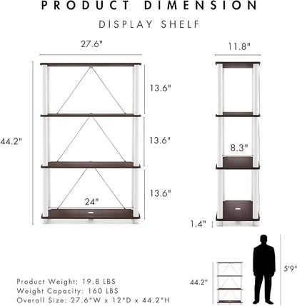 Homes: Inside + Out Apexa Modern 4-Tier Wide Shelving Units, Collectibles - Image 3
